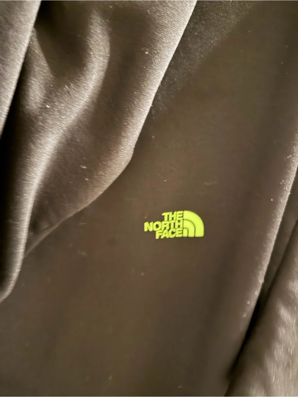 The North Face Black Pullover Hoodie with Neon Green Logo